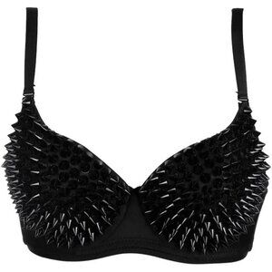 Women's Steampunk B Cup Spike Stud Rivet Party Club Rave Sport Imported Bra Top